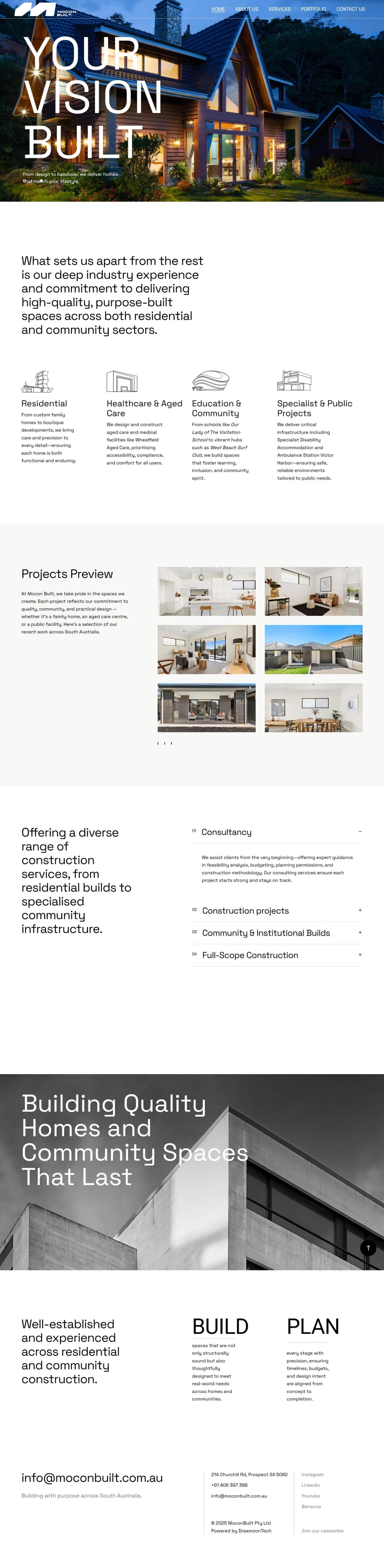 Mocon Built full page screenshot preview